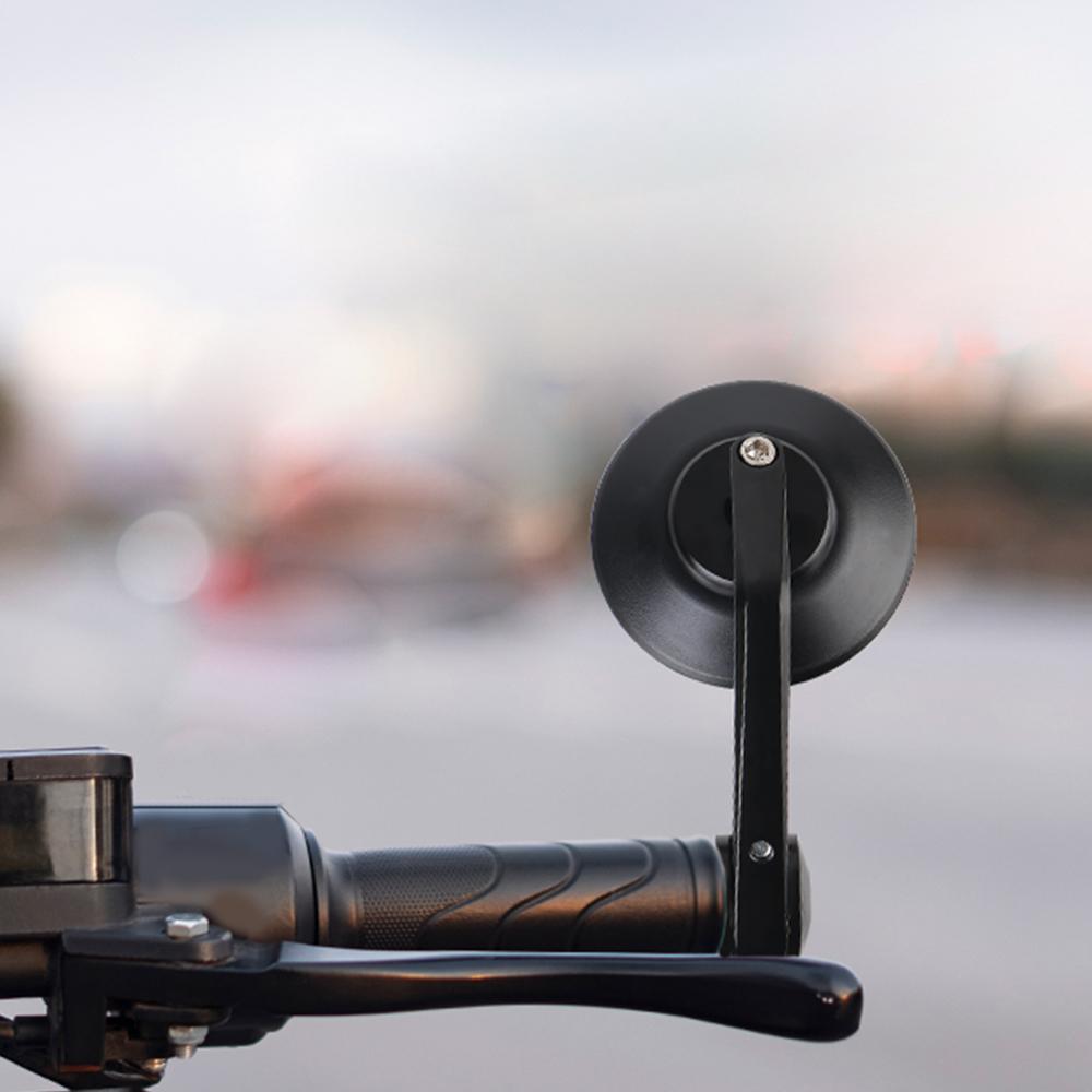 For 7/8" 22mm Handlebar 1 Pair Wide Angle Aluminum Alloy Blue Glass Anti-glare Handle Bar End Side Mirror 360° Rotating Motorcycle Rearview Mirrors