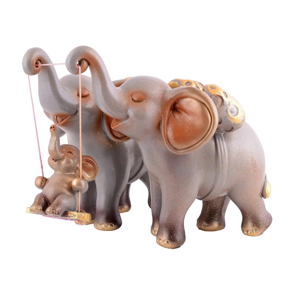 Resin Elephant Showpiece, For Home Decoration Item, Table Décor, Grey Color