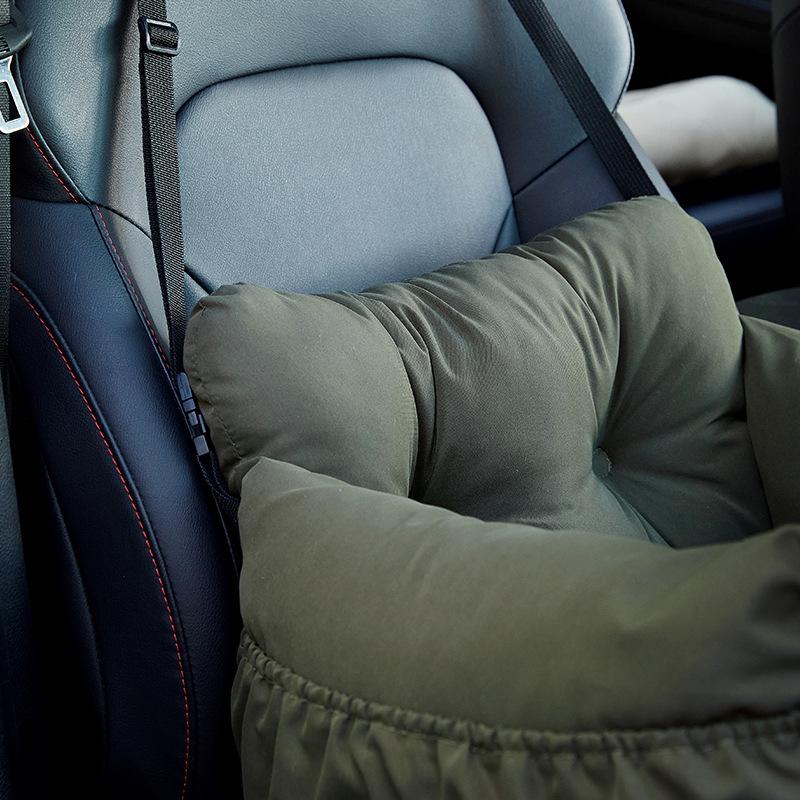 Dog Car Seat Bed Portable Travel Safe Booster Seat for Small Puppies, with Shoulder Strap Handle Storage Pockets, Pet Car Seat