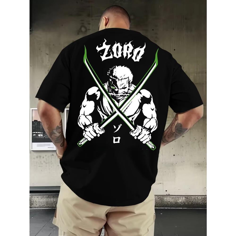 One Piece Zoro Anime Printed Men's Clothing and Women's Short Sleeves Summer Product Comfortable Cotton Round T-shirt
