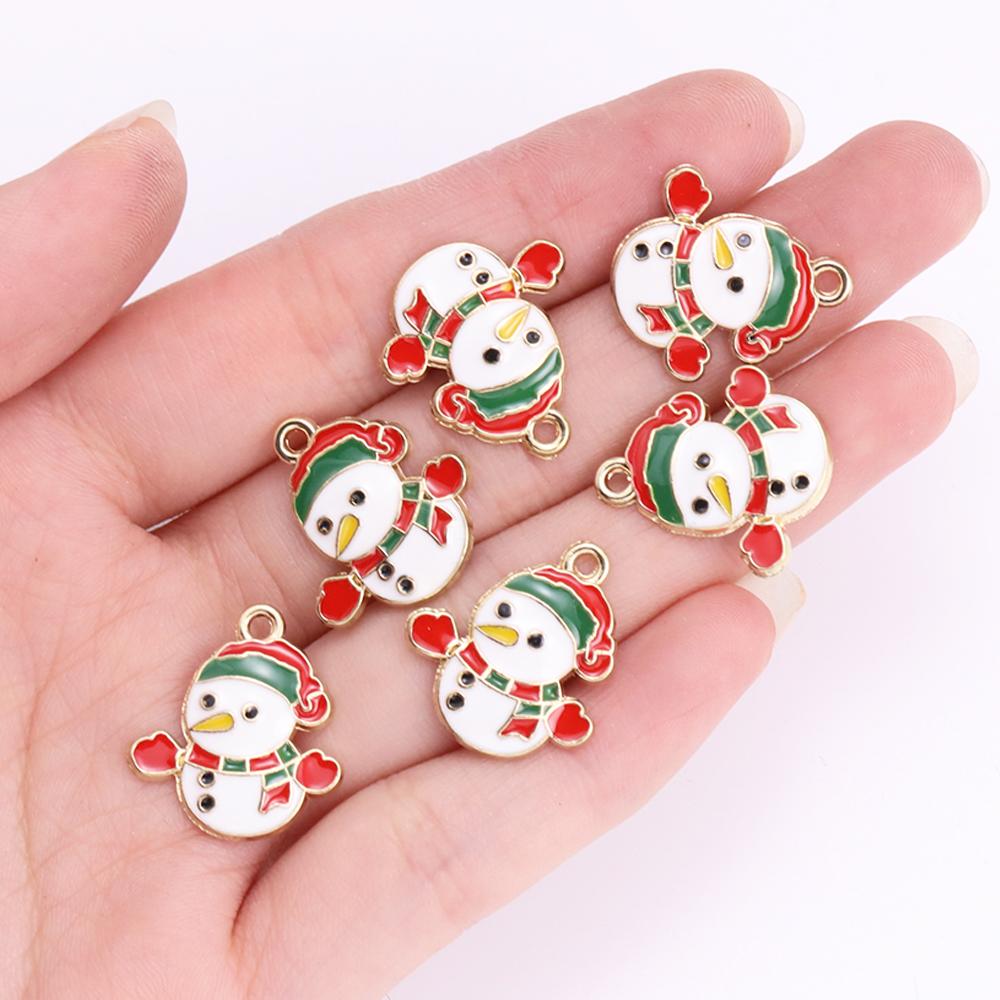 10Pcs Shiny Snowflake Charms Jewelry Making Women's Zircon Necklace Earrings Party Gift Festival Clavicle Chain Jewelry Pendant