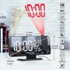 Radio LED Digital Smart Alarm Clock USB Powered Desktop Wake Up Clock with 180 Degree Time Projector Display for Home Bedroom