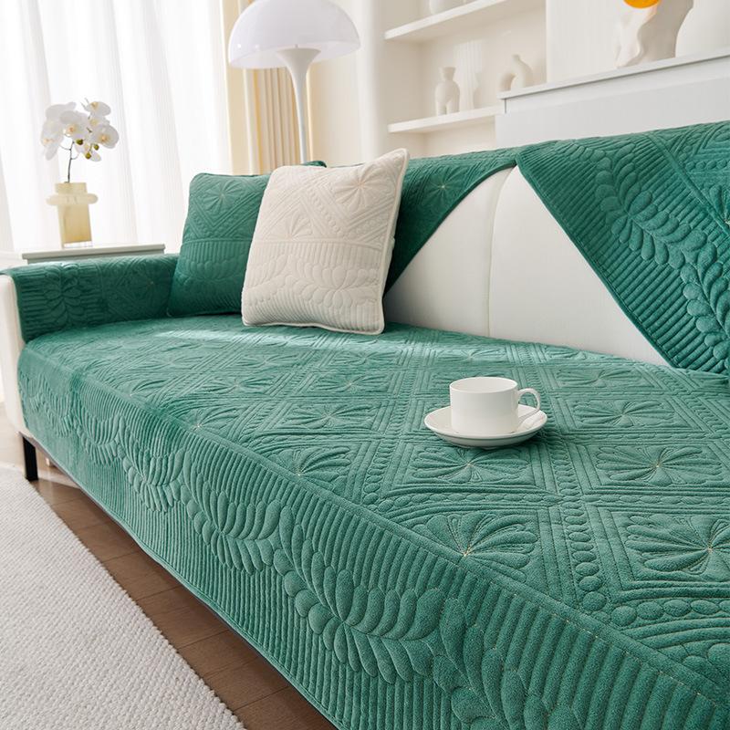 Plush Jacquard Sofa Cover Thicken  L Shape Corner Little Fresh Sofa Towel Cover Non-Slip Couch Protector for Living Room Cushion