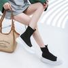 Fashion Casual High on Platform Shoes for Women Spring Autumn Ankle Boots Stylish Korean Designer Stretch Knitted Slip On Woman Footwear