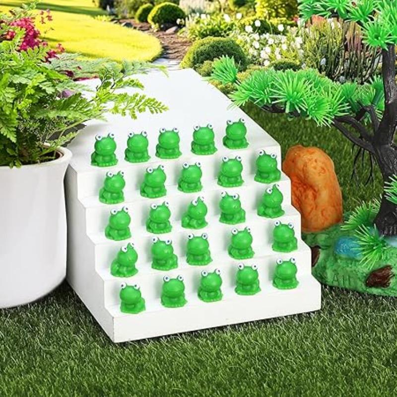 100pc Mini Frog Garden Green Frog Figurines Tiny Plastic Frogs Fairy Garden Decor Plants Resin craftwork