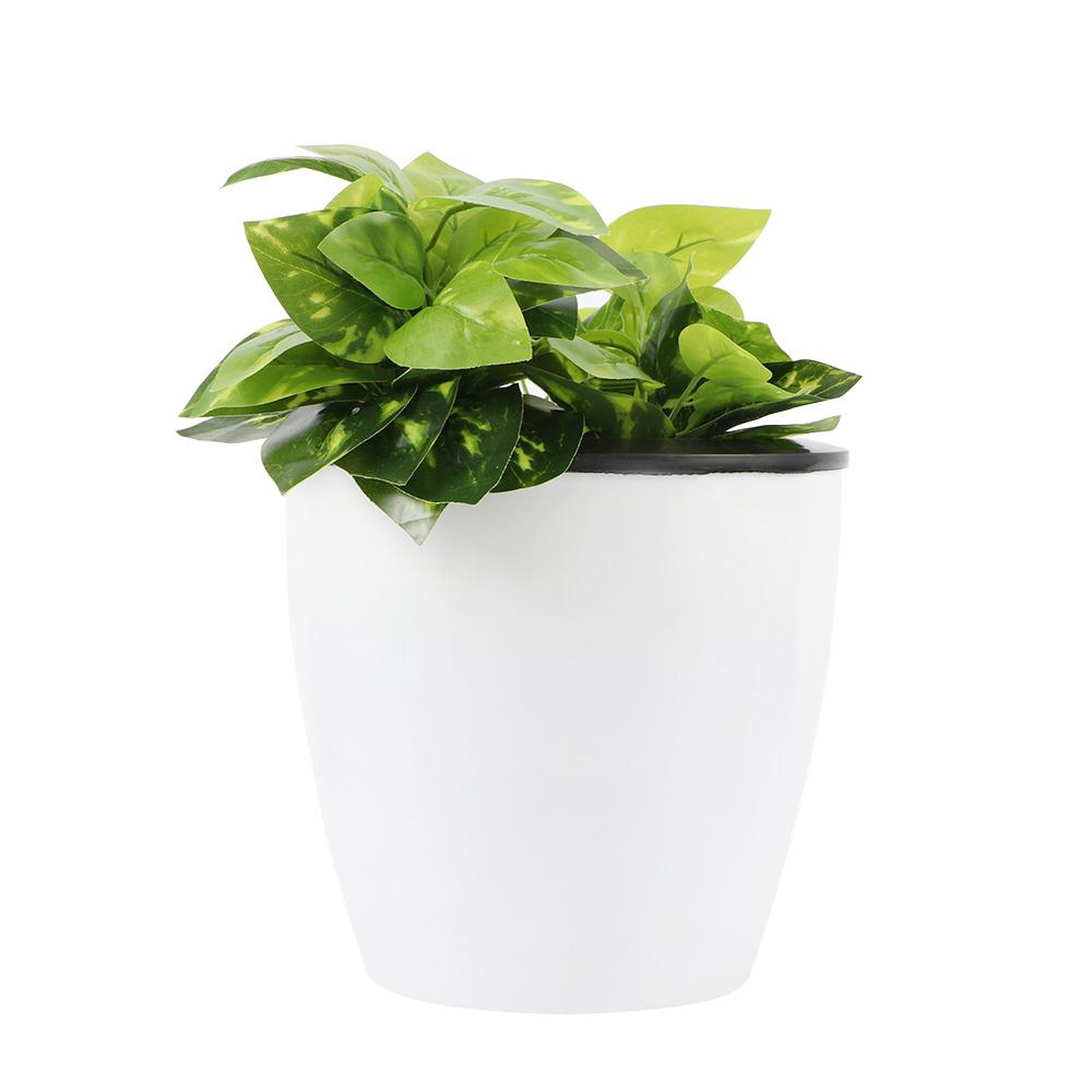 Round Resin Self Watering Desktop Decoration Office Plants Basket Flower Pots Planter Home Decor