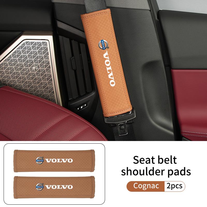 AALF1 2pcs Car Safety Belt Cover Seat Belt Shoulder Strap Sleeves For Volvo C30 C70 S60 S80 S90 T6 V50 V60 V70 V90 XC40 XC60 XC70 XC90