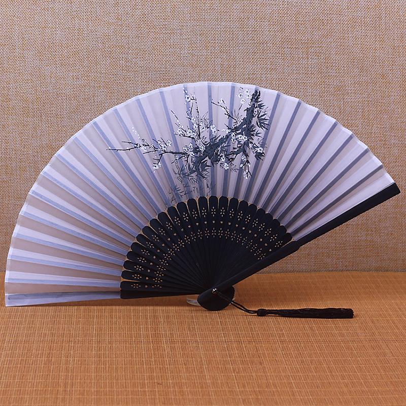 Children's Portable Pink & Blue Folding Dance Fan for Hanfu & Cheongsam