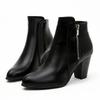 New Autumn Ladies Boot Coarse Heeled Outdoor Nonslip Shoe Retro Zipper Fashion Boots Comfort Casual Women's Shoes Botas