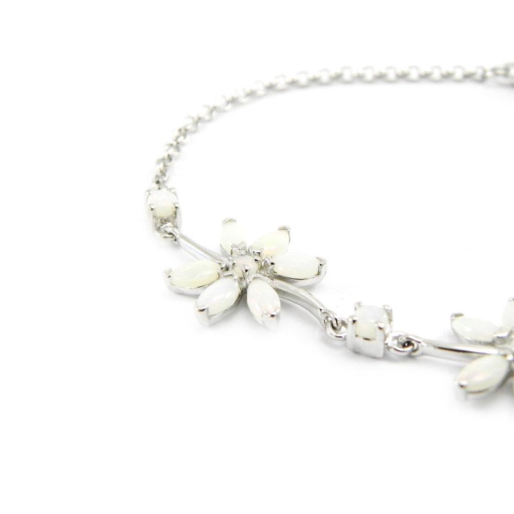 Les Trésors De Lily [I2618] - Silberarmband 'Goddess Opal' Silber weiß (rhodiniert) - 15 mm