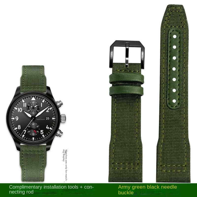 Bracelet de montre en nylon 20 mm 21 mm 22 mm pour IWC Universal Pilot Mark 18 Spitfire Fighter Série Portugal Bracelet de montre en toile