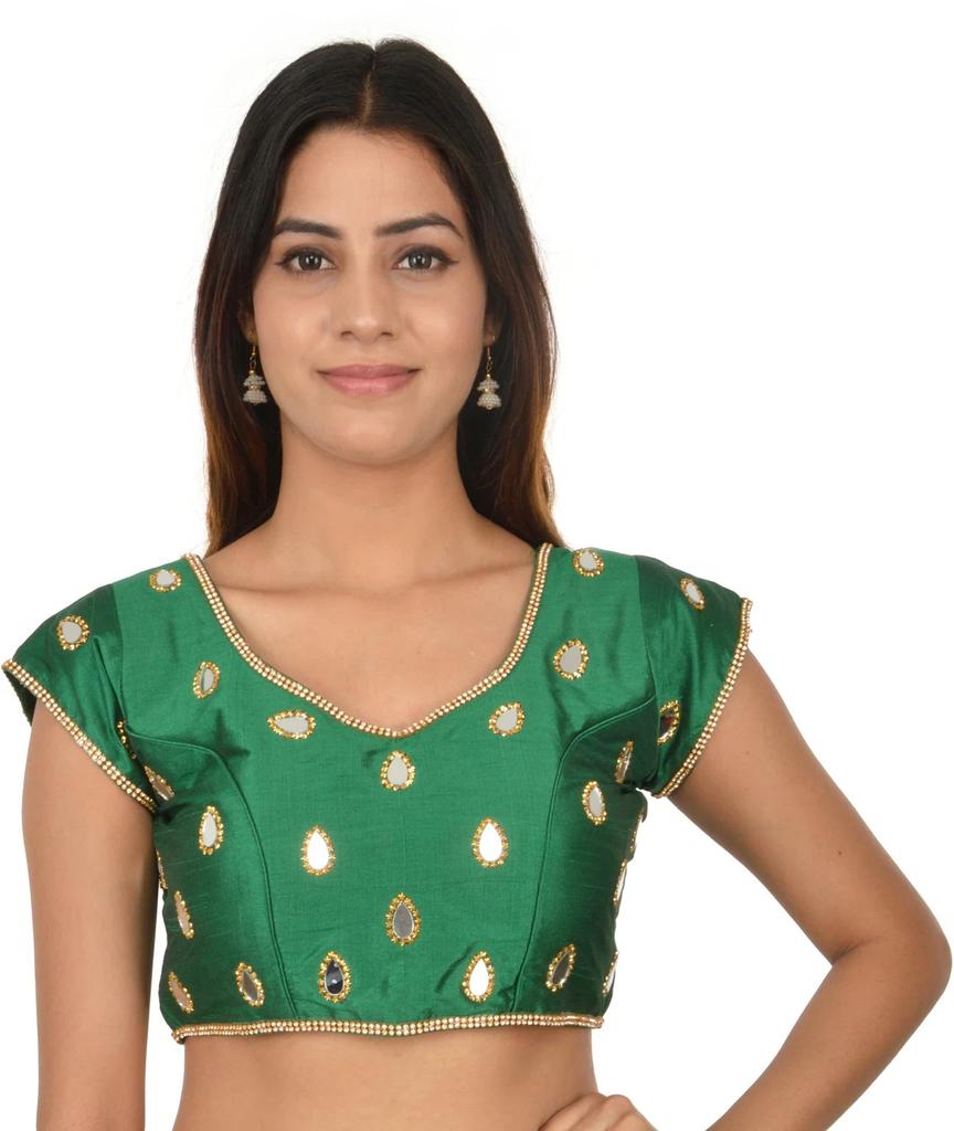Women's Silk Blend Ethnic Blouse Indian Pakistani Wedding Party Wear Choli Dress