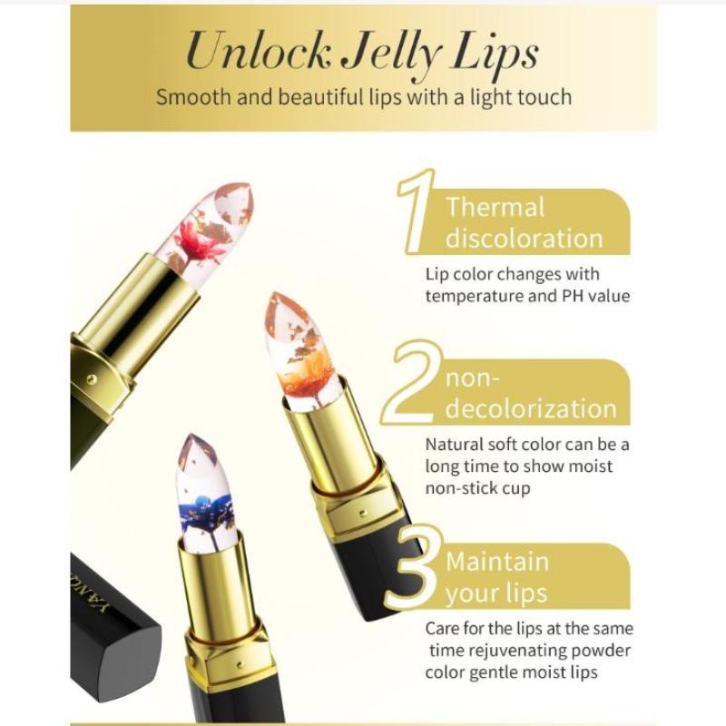 Voděodolný lesk na rty Flower Lipstick hydratační krém na rtěnku se změnou teploty