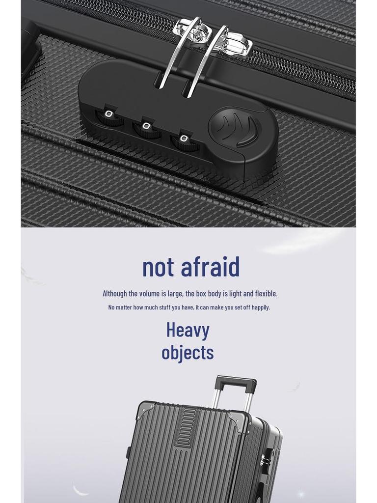 32-Inch Large Capacity Trolley Suitcase with Universal Wheels - Durable Leather Design for Men and Women