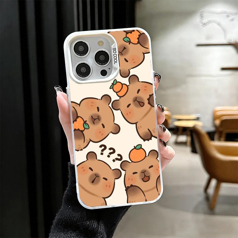 Funny Capybara Cartoon Cute Shockproof Phone Case for iPhone 17 Air 16 16E 15 Pro Max 14 Plus 13 Mini 12 Back Cover Anti Fall Fu