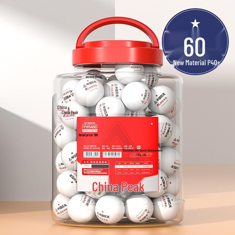 PEAK Three-Star Training Table Tennis Balls - 60 Pack