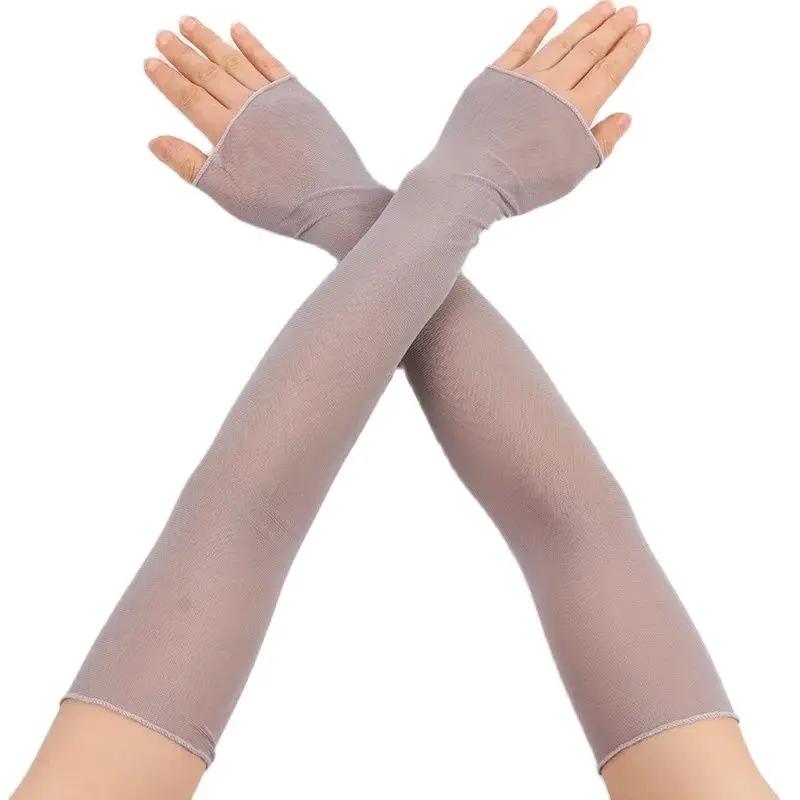 

Женские сексуальные высокоэластичные дышащие тонкие сетчатые прозрачные облегающие перчатки без пальцев летняя защита от солнца рюши One Size