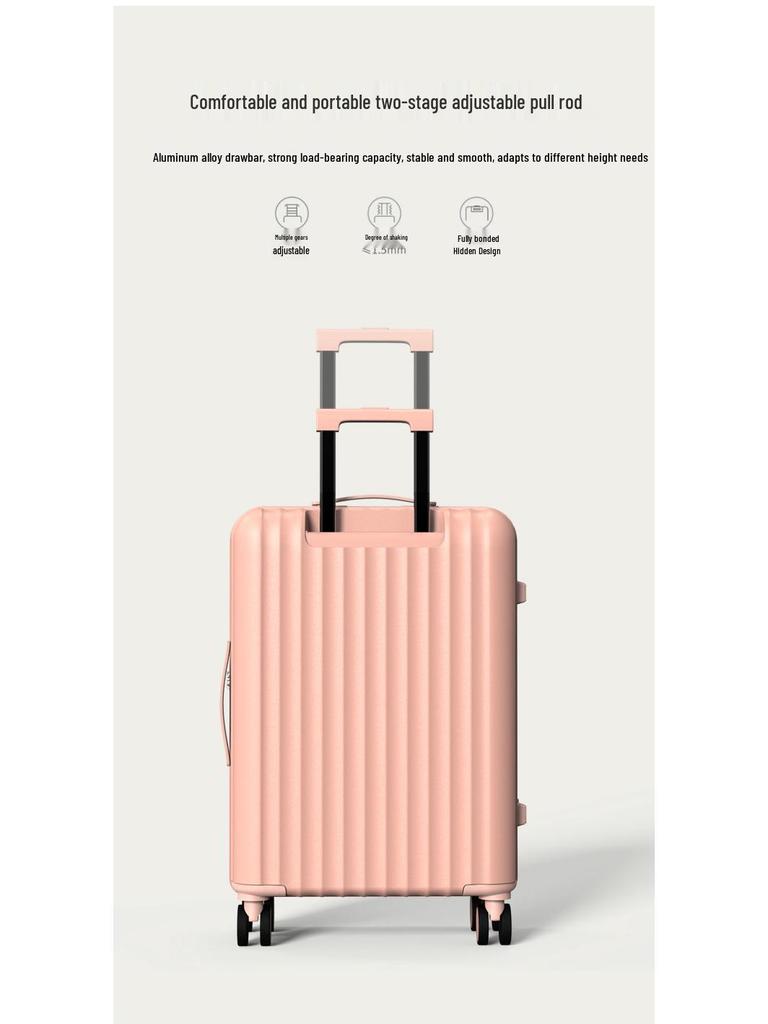 New Lightweight 20'' Student Carry-On Suitcase with Silent Universal Wheels for Women