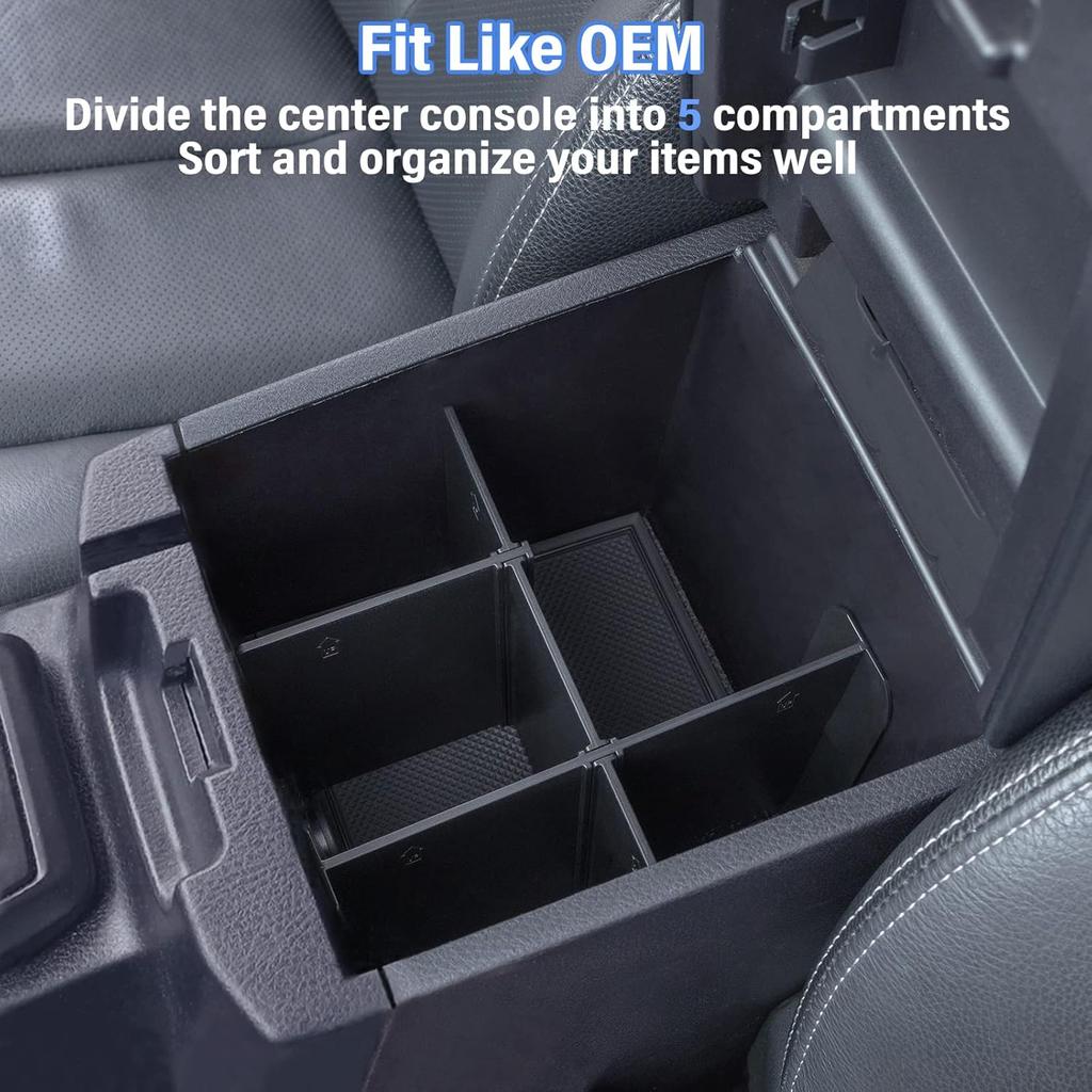 JKCOVER Center Console Dividers Organizer Compatible With Toyota Tacoma 2016-   Accessories,Ert Box ABS Secondary Storage