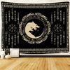 Vegvsir Symbol Amulet Celtic Rune Scandinavian Aesthetic Mythology Tapestry Wall Hanging for Bedroom Living Room Decor