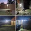 Batone Solar Sensor Lights [Set of 4, 100 LEDs, 4-Sided Lighting] Light & Motion Sensor, Security, 3 Lighting Modes, Solar Powered, IP65 Waterproof,