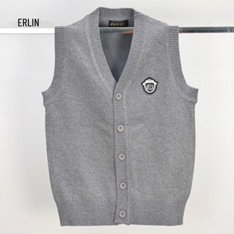 2026 Autumn/Winter Korean Style Knit Cardigan Vest for Boys & Girls - Warm Children's Vest