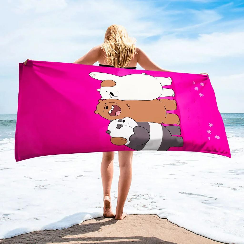 Anime Naked Bear Cute Cartoon Superfine Fiber Beach Sauna Towel Room Decor Bath Children Hand Towels Bathroom Home Shower