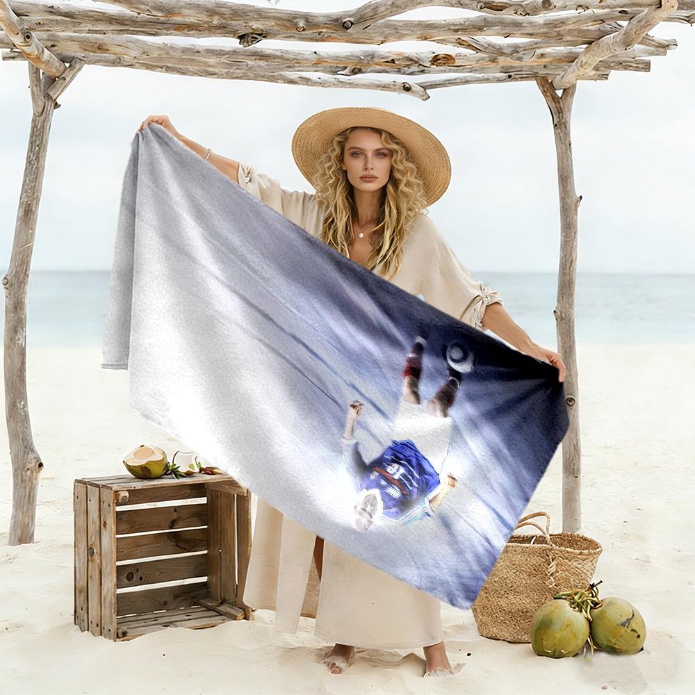 Football Player Yellow Kit Beach Towel Quick-Dry Soft Microfiber Comfortable Lightweight Perfect for Traveling Yoga Camping and Swimming
