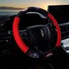 Car Steering Wheel Cover D-Shaped Handlebar Cover Summer Breathable Non-Slip Sweat-Absorbent Linen All-Season Universal Cartoon Cute for Women