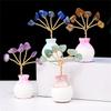 Crystal Feng Shui Money Trees Ornaments Mini Healing Gemstones Bonsai Tree Figurines W/ Ceramic Vase Office Home Decor