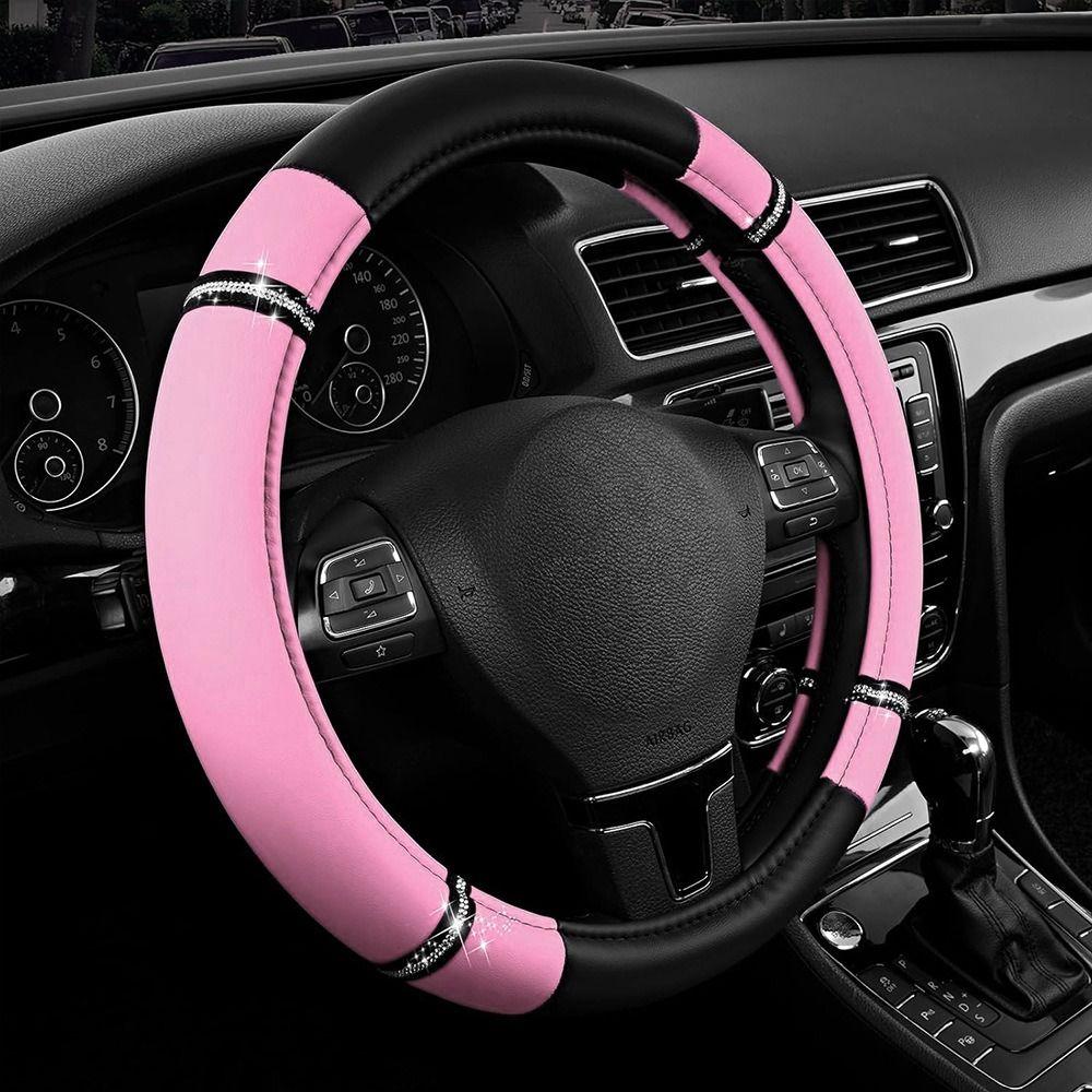 Stitching Steering Wheel Cover PU Leather Steering Wheel Cover  Automotive Interior