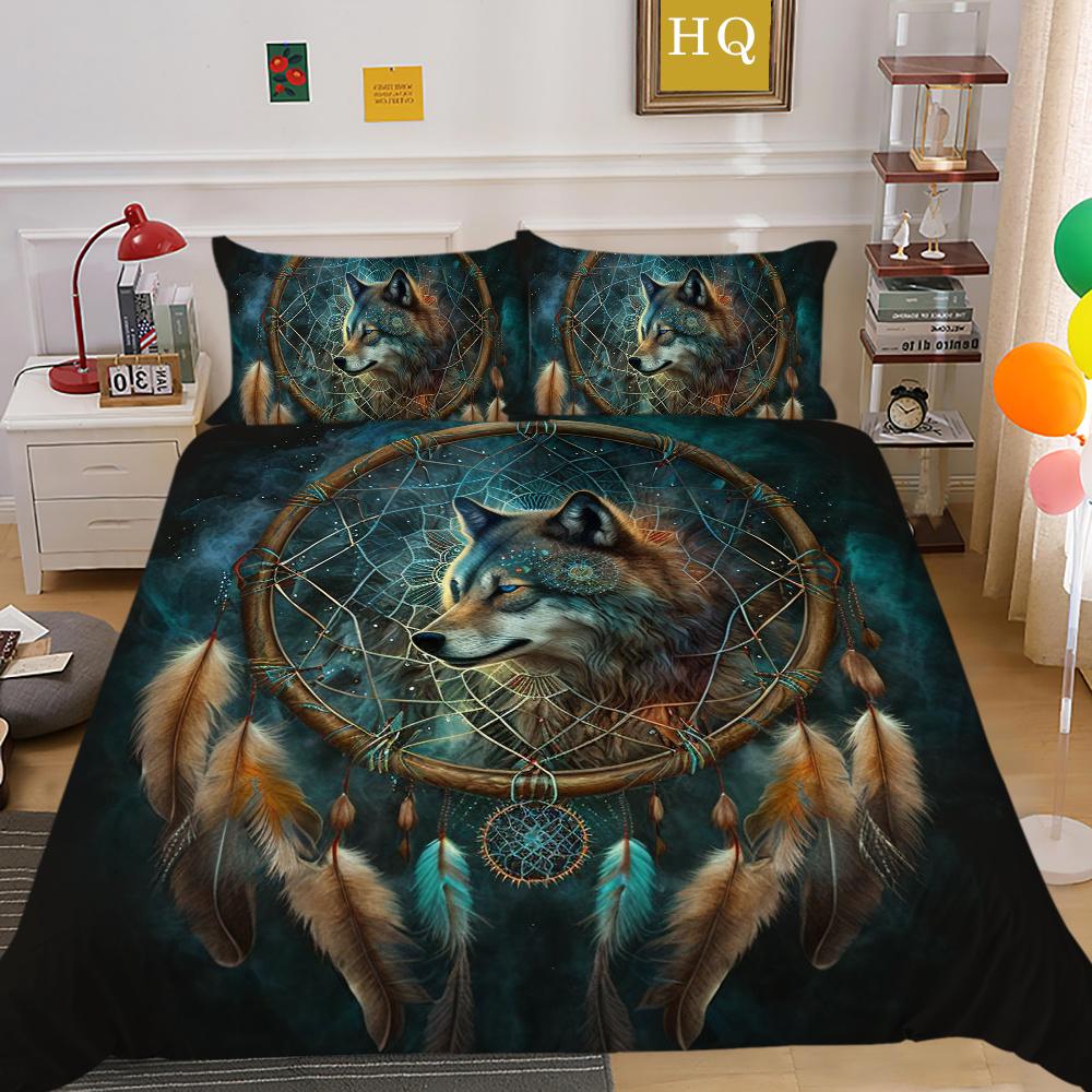 Zestaw poszewek na kołdrę z nadrukiem wilka Zestaw pościeli z mikrofibry w rozmiarze King Cover Boy Teen wysokiej jakości tekstylia domowe