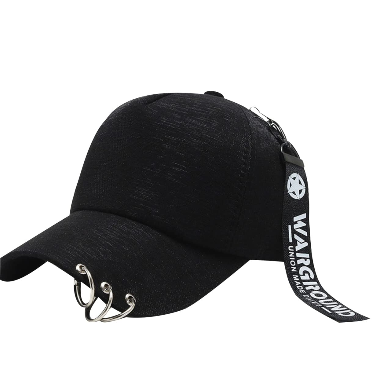 

Cap Logo Charm Ring Hat Sports Running Outdoor Men Women CA579 [White Fang] (Black)