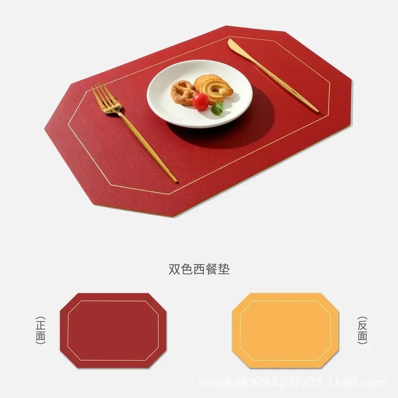 Double-Layer Table Mat Set Non-Slip Bowl Pad Coaster Set Washable PVC Dining Table Placemats Modern Home Decoration Accessories