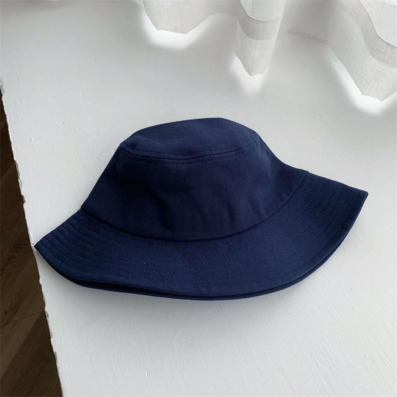 Solid Color Men Women Couple Bucket Hat Korean Version Ins Versatile Basin Hat Summer Big Brim Cotton Bucket Hat