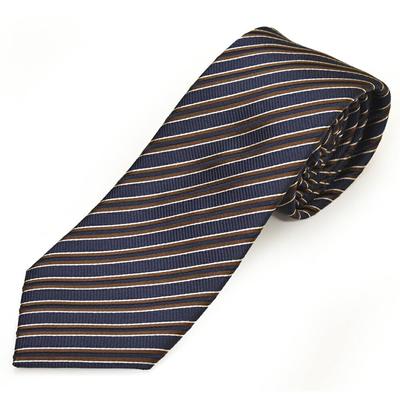 Pánská hedvábná kravata Giorgio Armani s pruhovaným vzorem, šířka ega23w019, tmavě modrá [Giorgio Armani] (Meč 8cm) 3F941-02835 MODRÁ/TMAVĚ HNĚDÁ