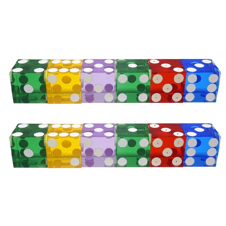 5pcs New 2022 Acrylic Dice Six Sided D6 19mm Casino Dice with for Razor Edges