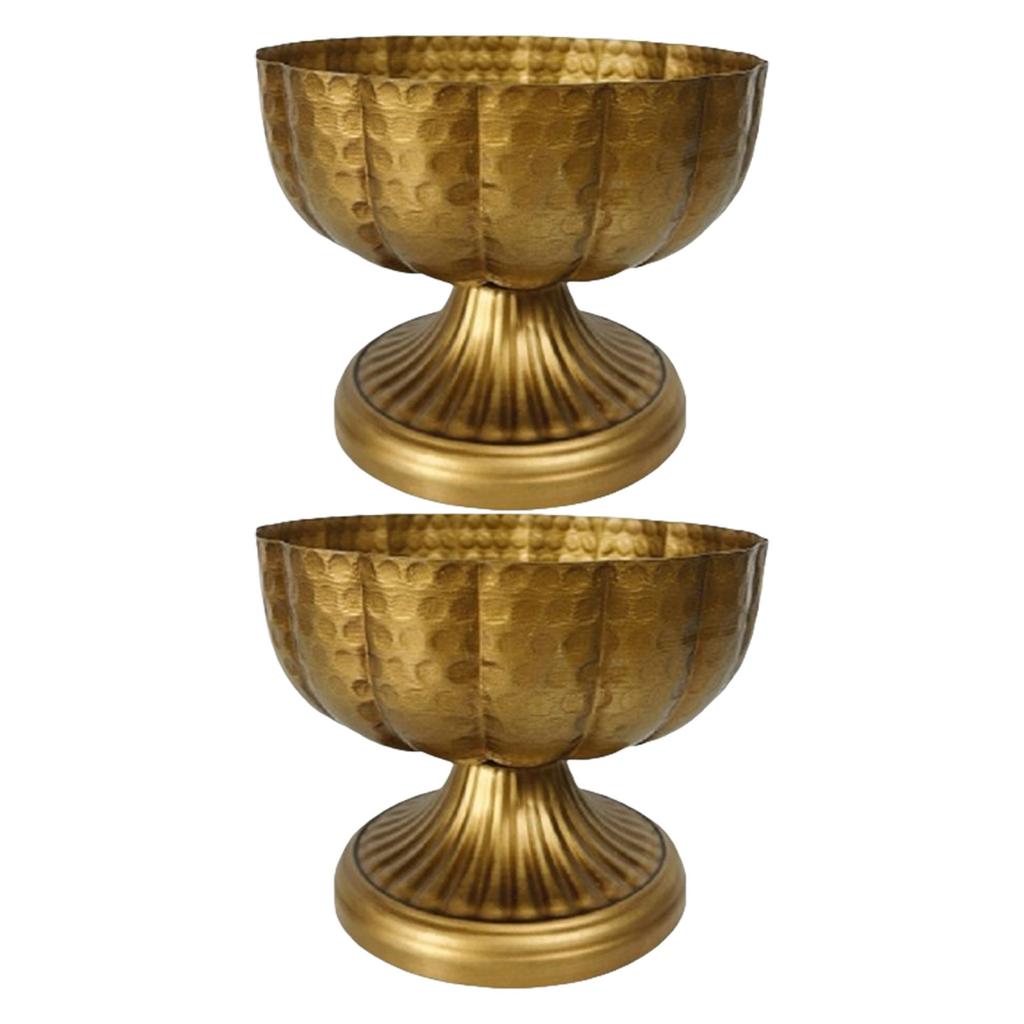 Elegant Iron Compote Bowl Vases Set of 2 Vintage Designs Accessory for Wedding Centerpieces And Home Decoration