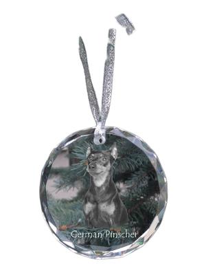 German Pinscher - Crystal Bauble with a Photo, Dog Photo In Crystal, Personalized Christmas Tree Ornament by Art-Dog Brand