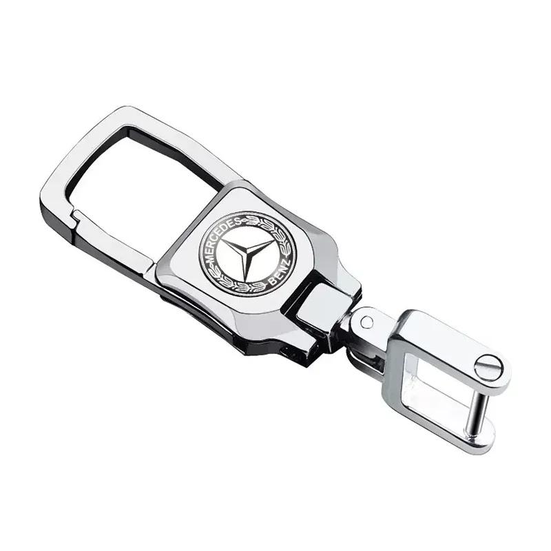 

Metal Leather Key Ring Key Chain Car Badge Keychain Accessories For Mercedes Benz AMG A B C E S CLA GLA GLB GLS GLK MLG CLS R G