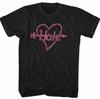 Hål Rosa Hjärta och Pil Svart Vuxen T-shirt