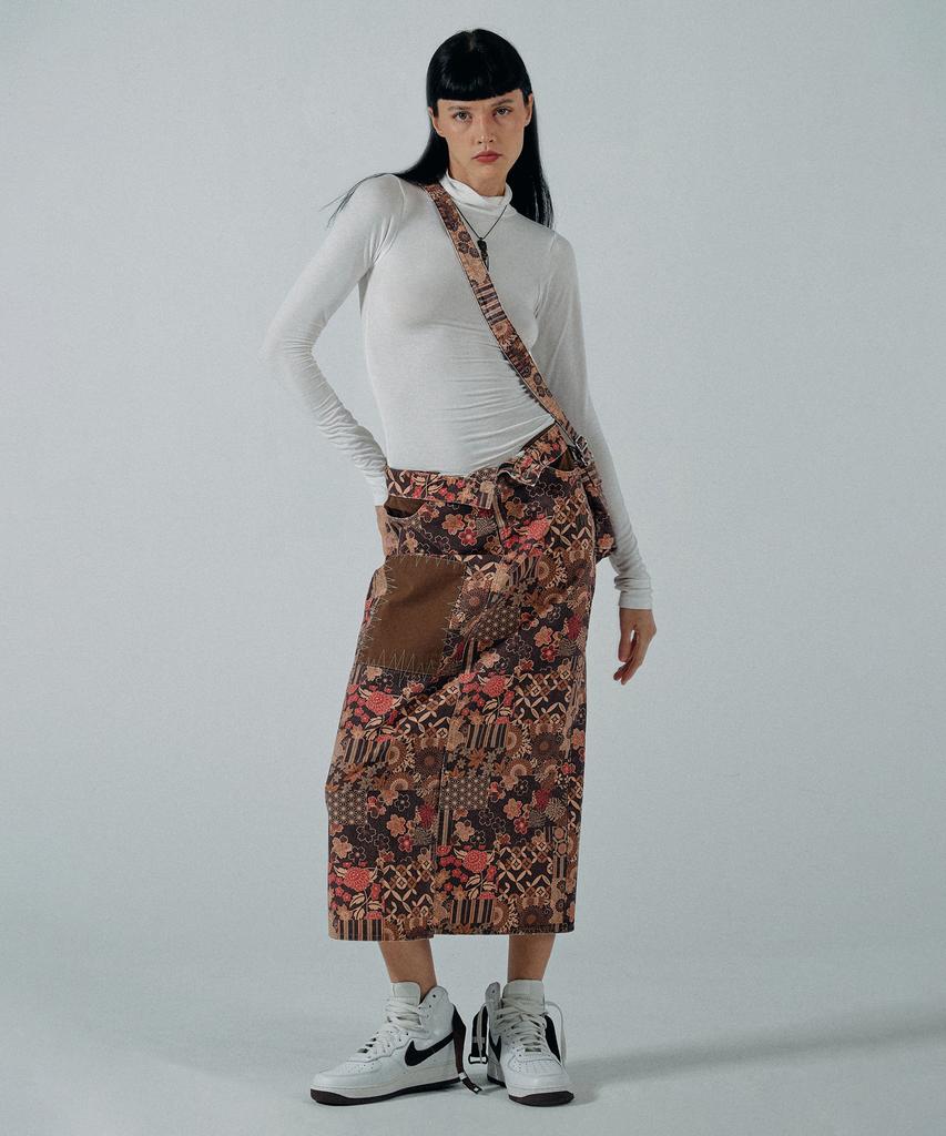 Sculpter Sundry Patchwork Maxi Skirt Brown