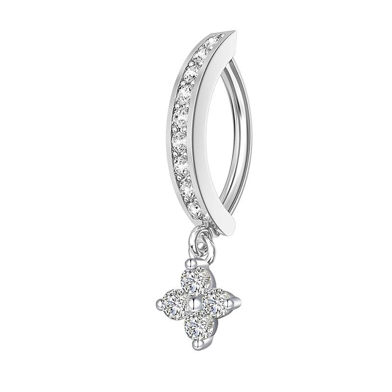 Stainless Steel Belly Button Stud with Hollowed-out Bow-shaped Belly Button Accessory