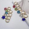 Colorful Glass Diamond Star Earrings: 18K Gold-Plated Stainless Steel, European & American Style