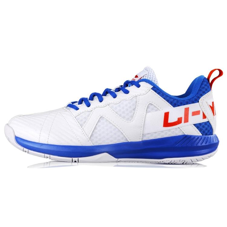New LiNing Cushioned Anti Slip Wear Resistant Breathable Lightweight Low Top Running Shoes Men's White Blue AYTQ023-1