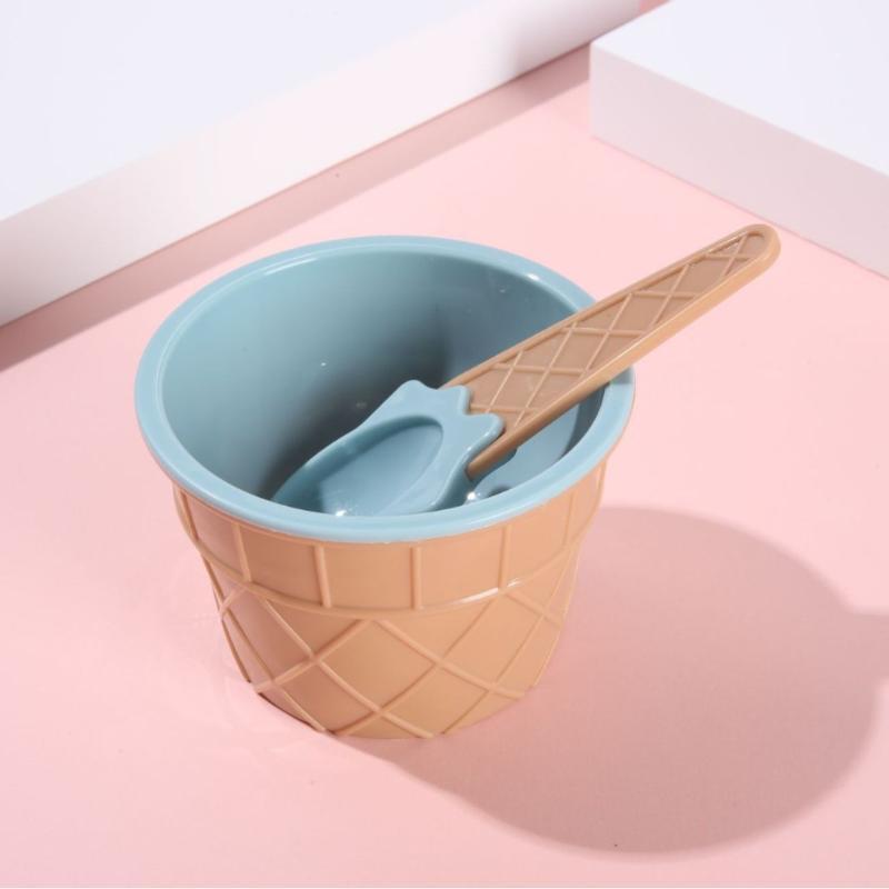 Vibrant Color Ice Cream Bowls With Spoons Dessert Sundae Dishes Set For Birthday Holiday Party Ice Cream Favor Gift Decor