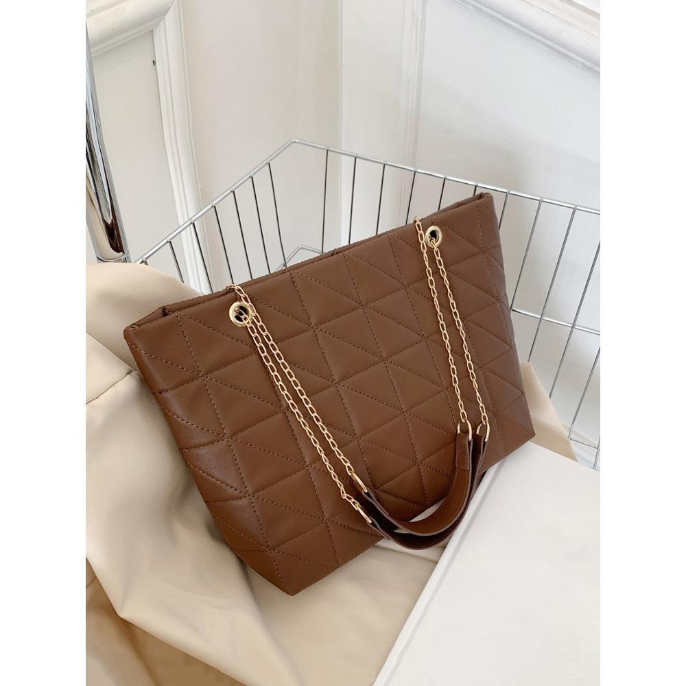 

Women s Quilted Stitch Crown Bag, Chain Bag, Shoulder Bag, Wallet, Crossbody Bag 33 * 28 * 11CM