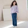 Höst 2025 Flickors Denimset: Sweatshirt & Byxor med vida ben för åldrarna 9-12