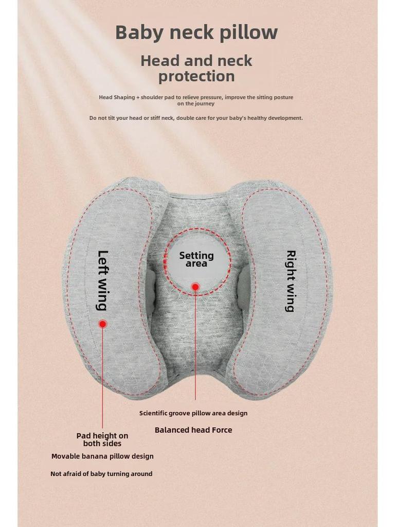 Baby Stroller Neck Pillow for Head Support and Shaping