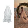 Wedding Tulle Bridal Layered Veil with Vine Trim&Bowknot Elegance Bride Supplies